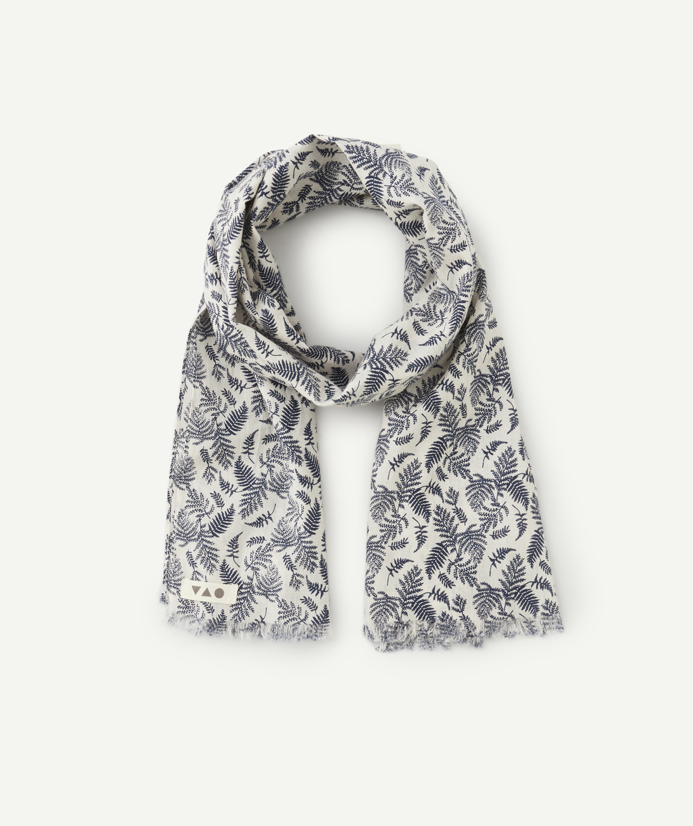 Foulard bébé garçon imprimé feuilles bleues - TU