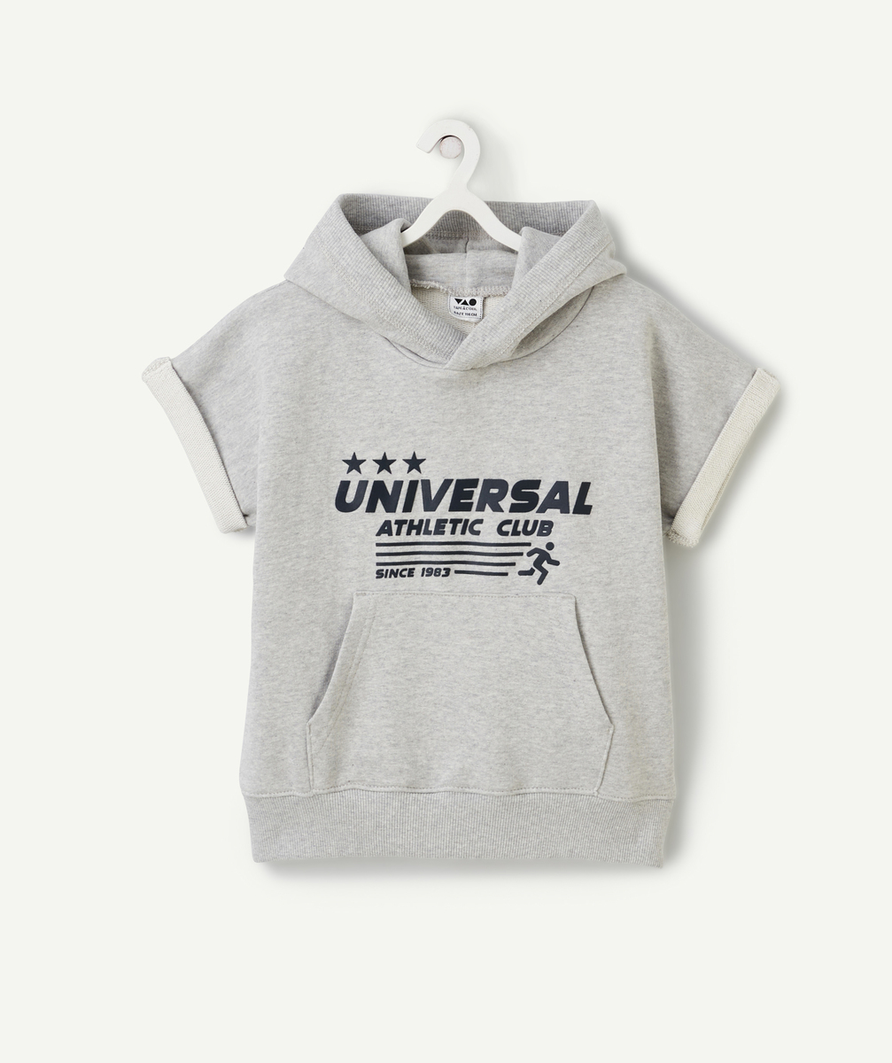 Sweat sans manches garçon coton bio gris avec message - 8 A