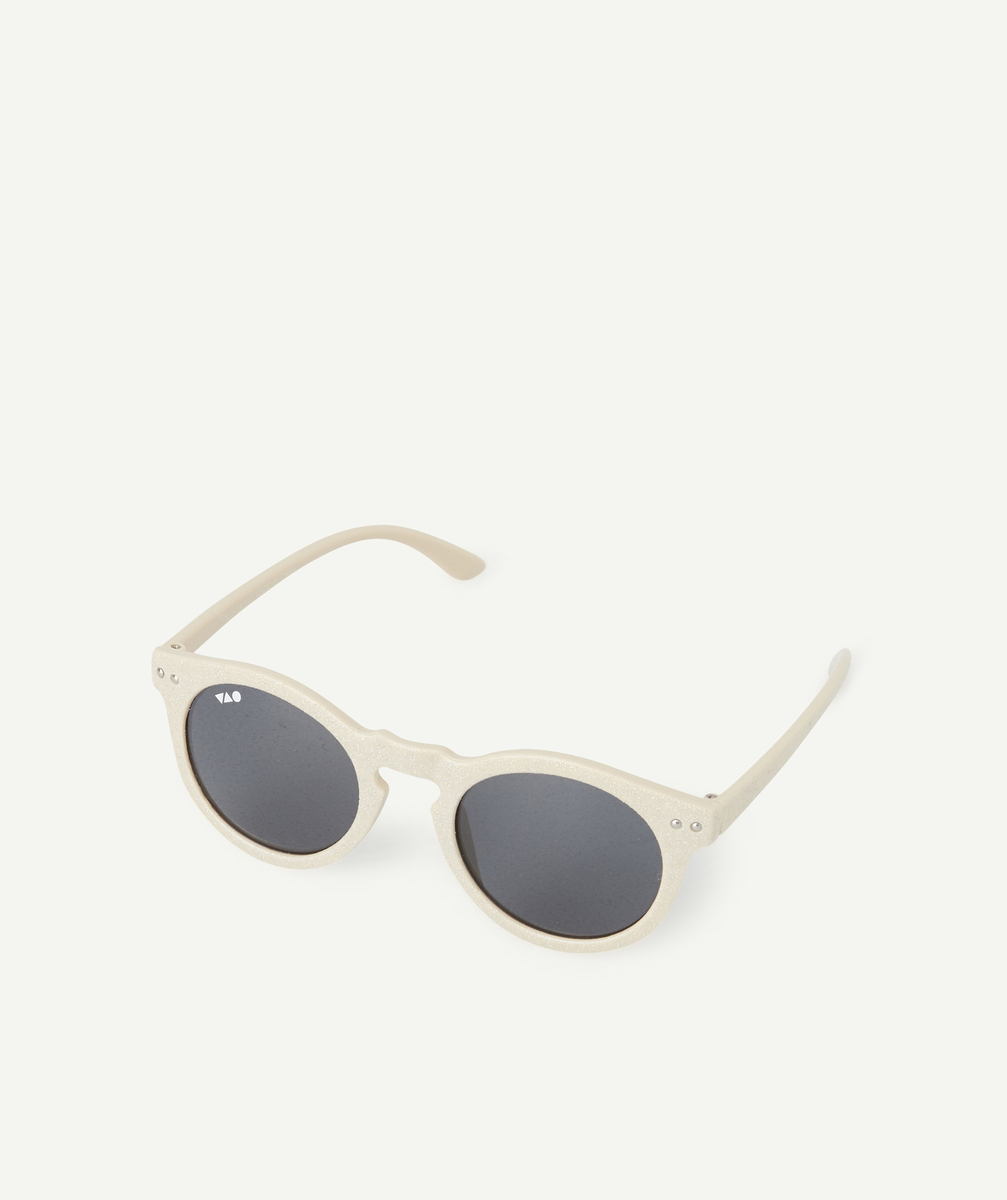 Lunettes de soleil fille écru avec paillettes - TU
