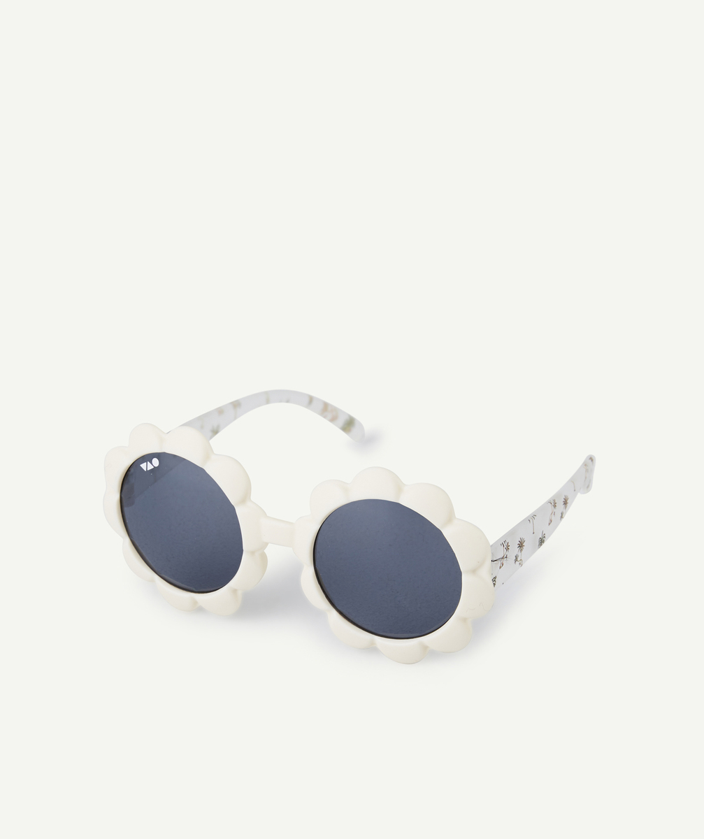 Lunettes de soleil bébé fille forme fleurs écrues - TU