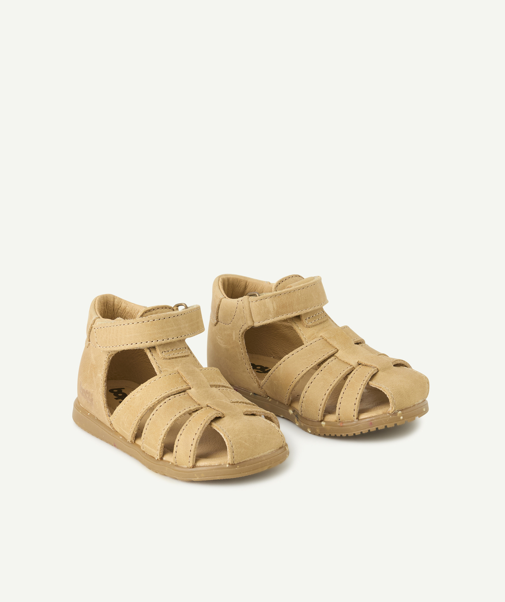 sandales bébé garçon en cuir beige - 23