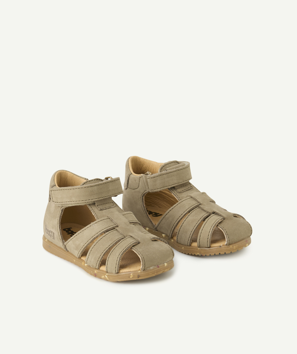 sandales bébé garçon en cuir kaki - 19