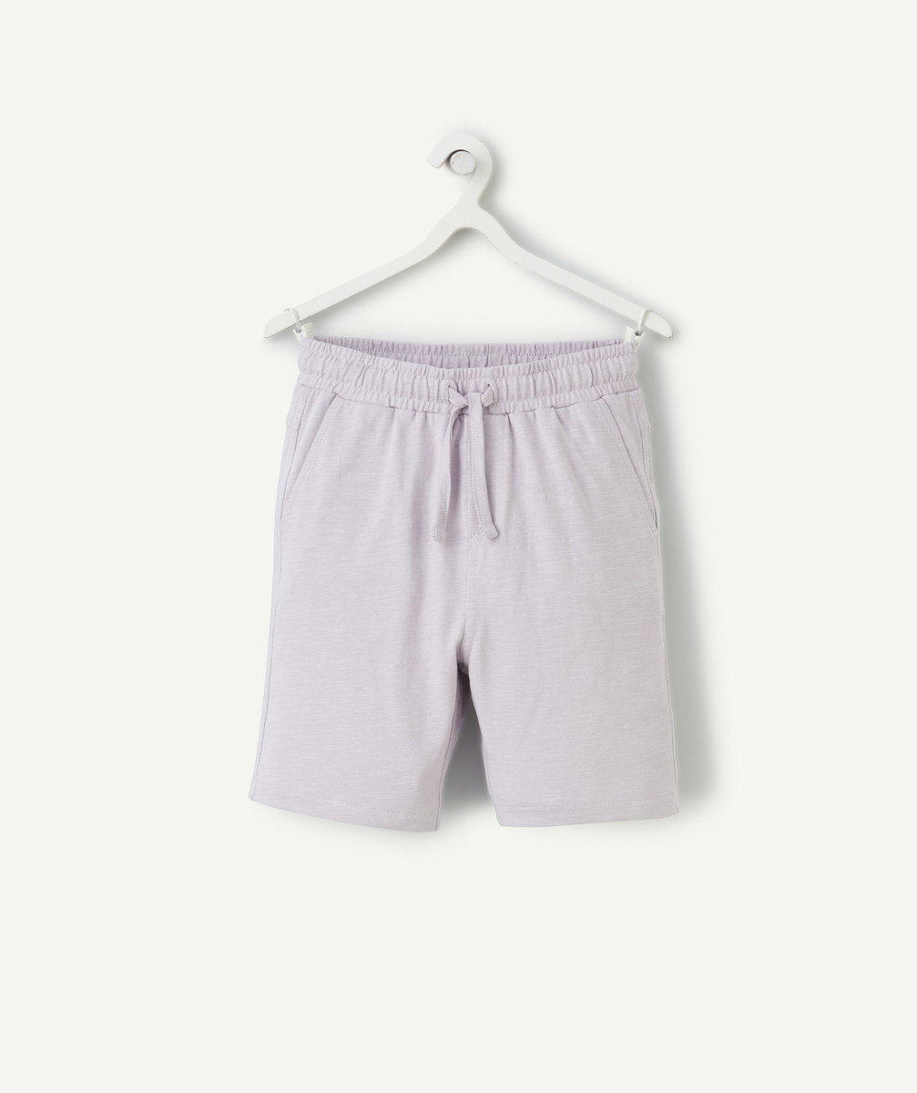 Bermuda garçon en coton bio violet - 10 A