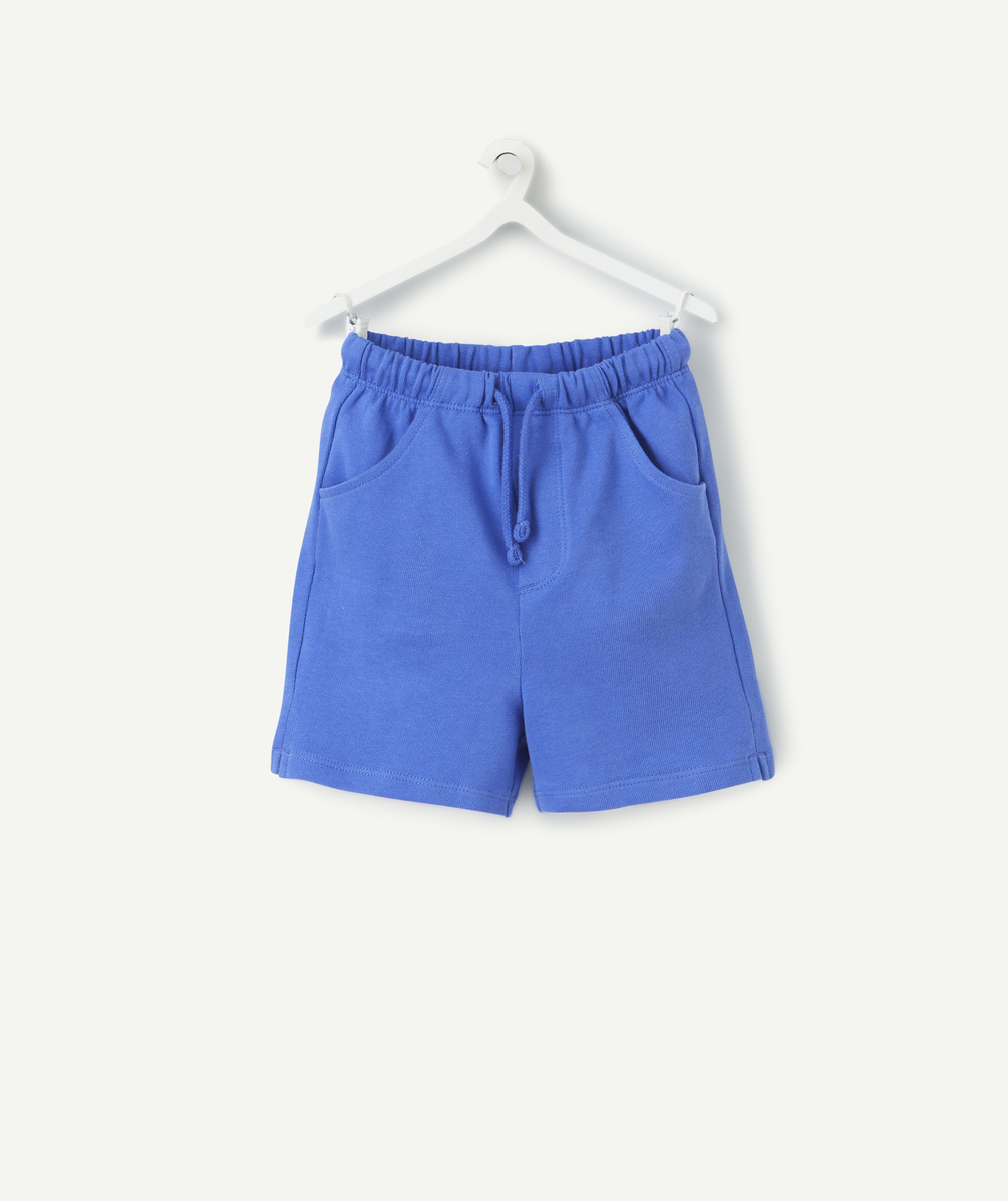 Bermuda bébé garçon en coton biologique bleu électrique - 3 M