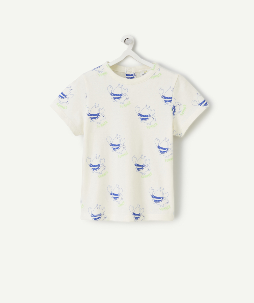 T-shirt manches courtes bébé garçon en coton bio imprimé homard - 3 M