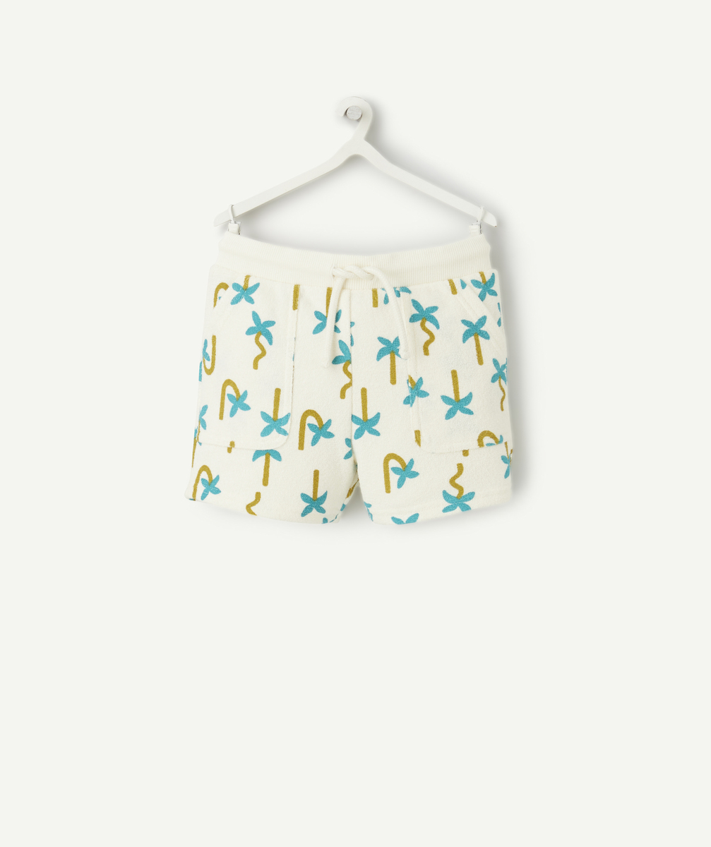 Short bébé garçon en fibres recyclées imprimé avec palmiers - 36 M