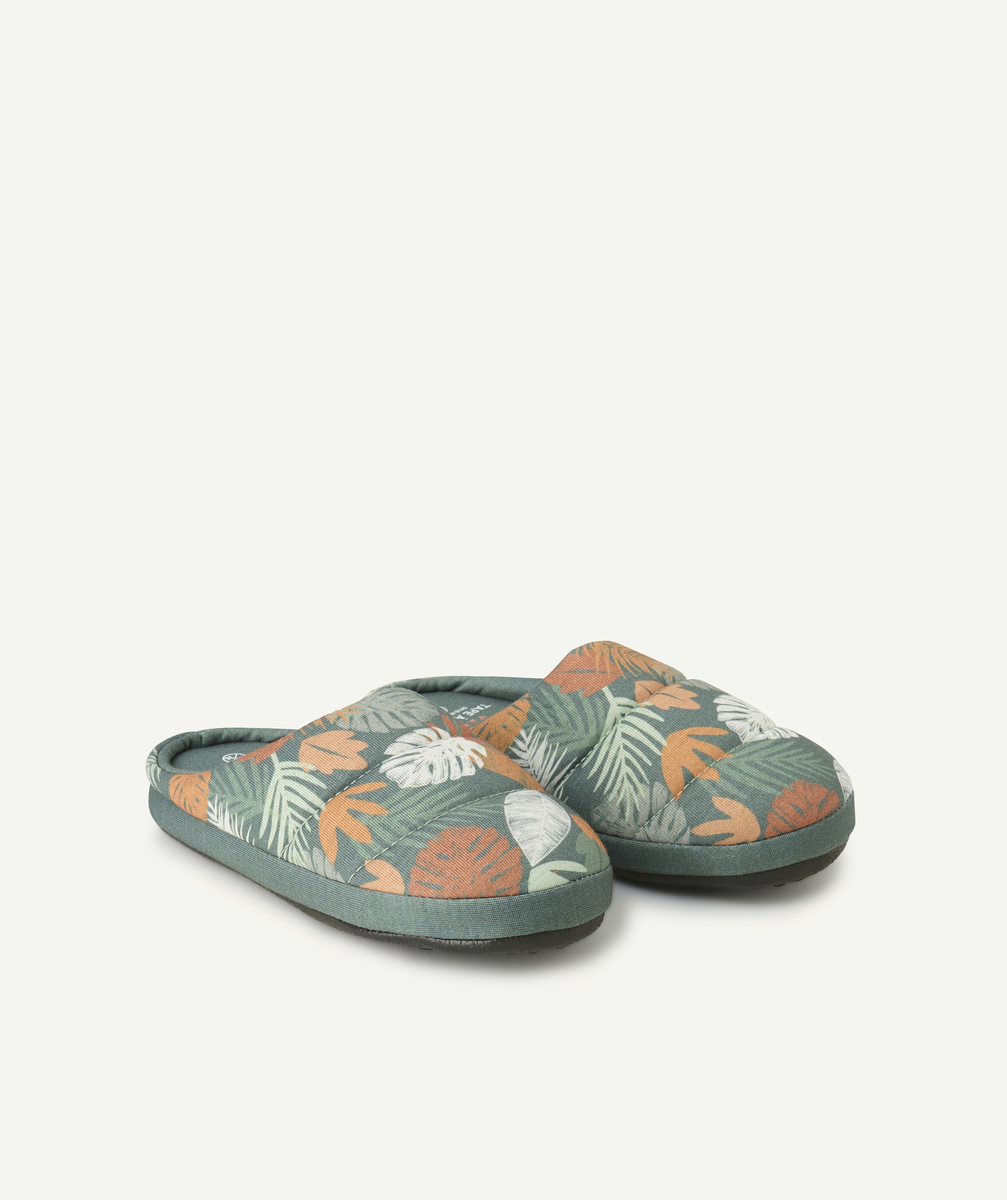 Chaussons garçon imprimés feuilllage vert - 30-31