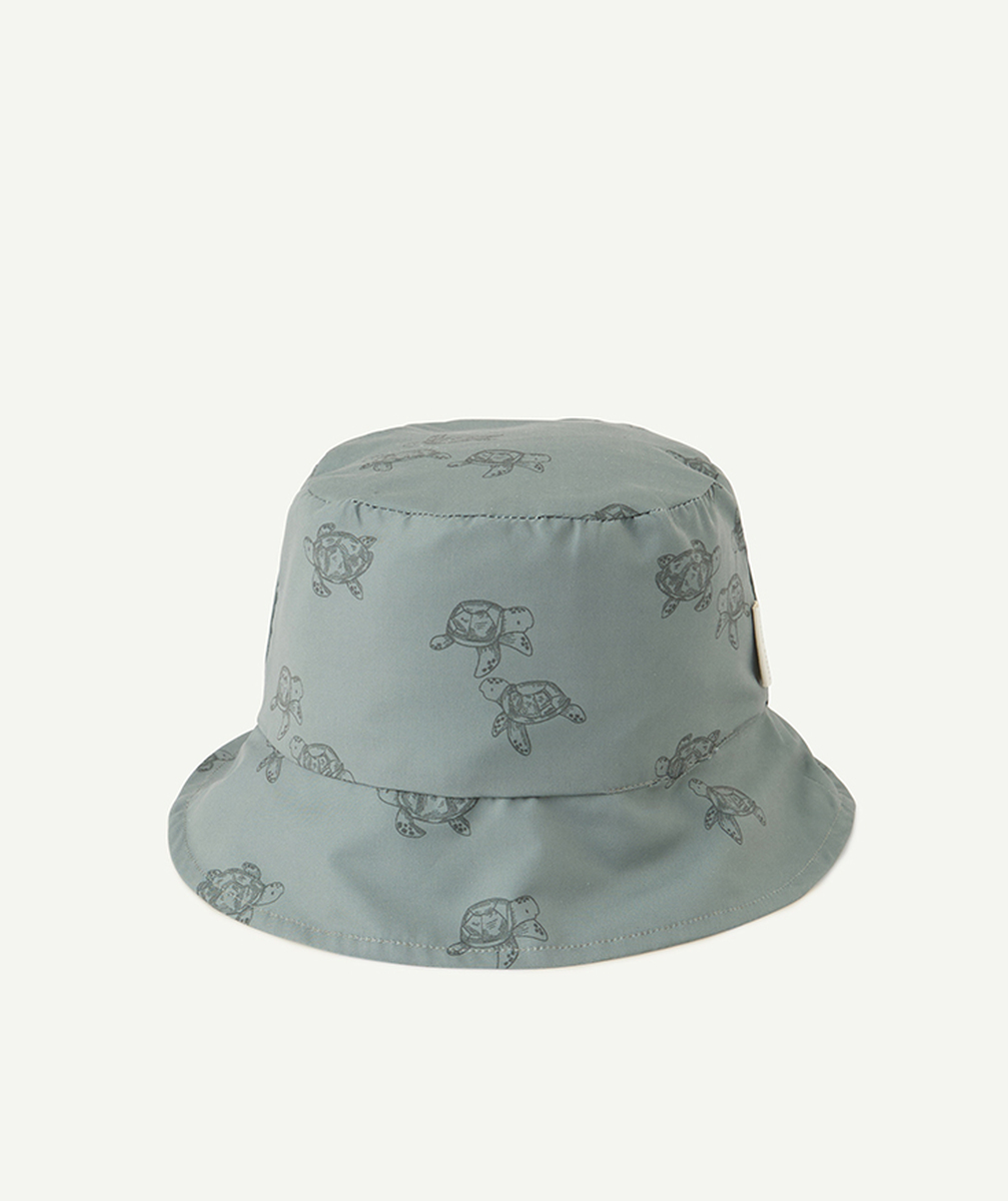 chapeau réversible bébé garçon kaki et vert imprimé tortues - 3-12m