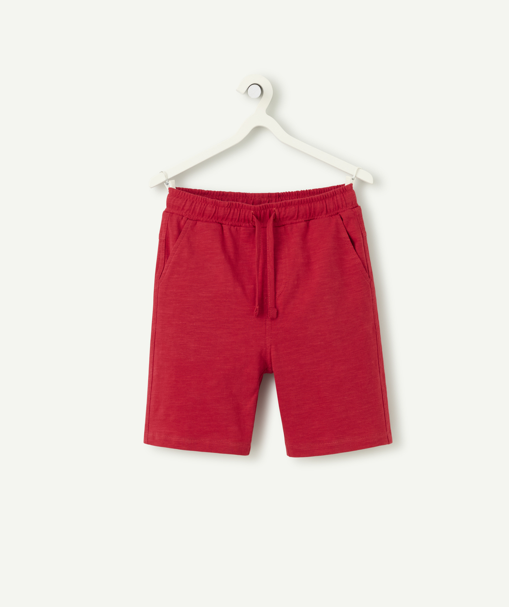 Bermuda garçon en coton bio rouge - 6 A