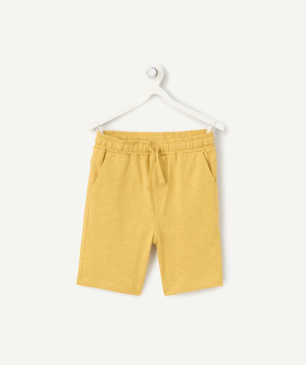 Bermuda garçon en coton bio jaune - 9 A