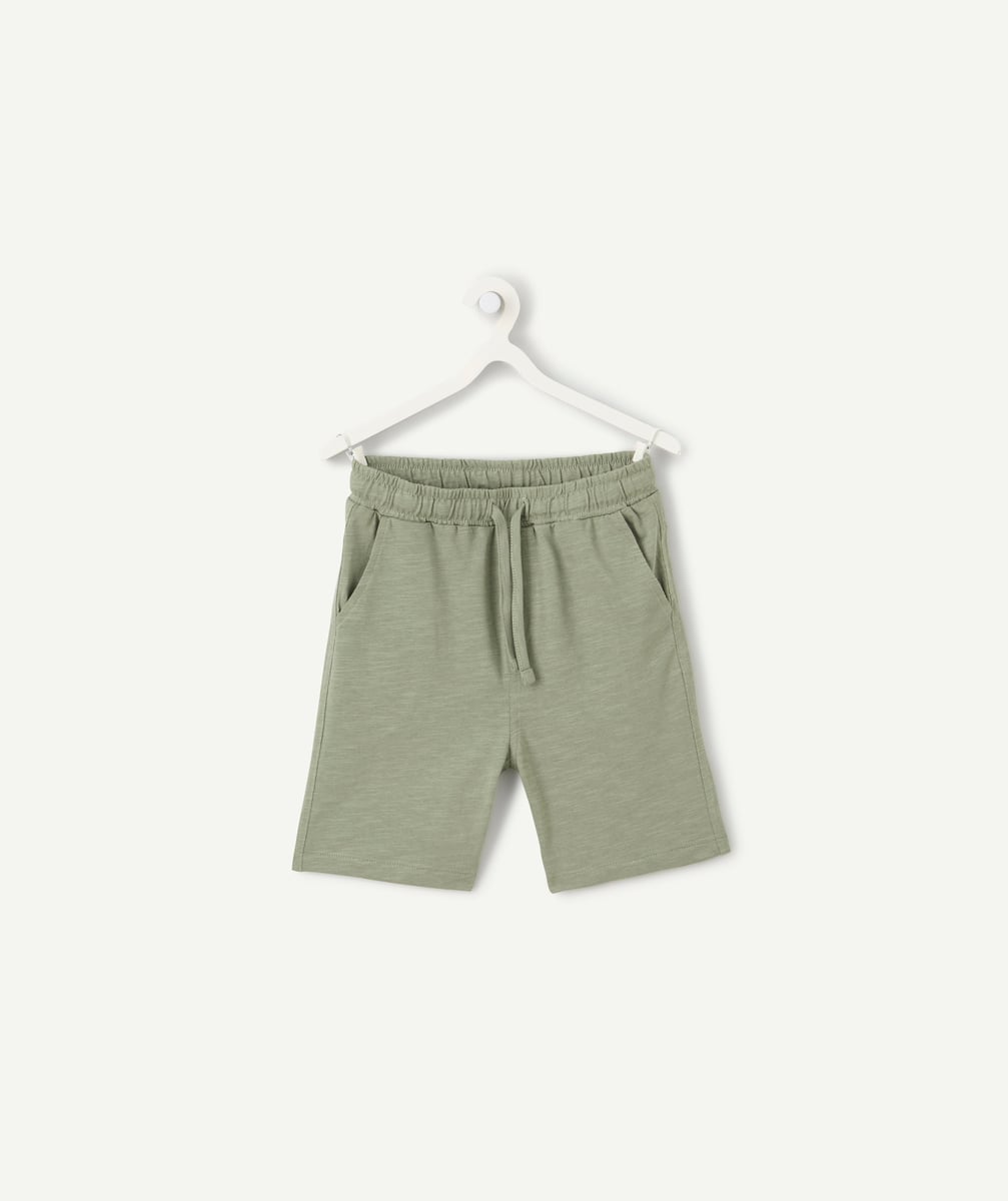 Bermuda droit garçon en coton bio kaki - 6 A