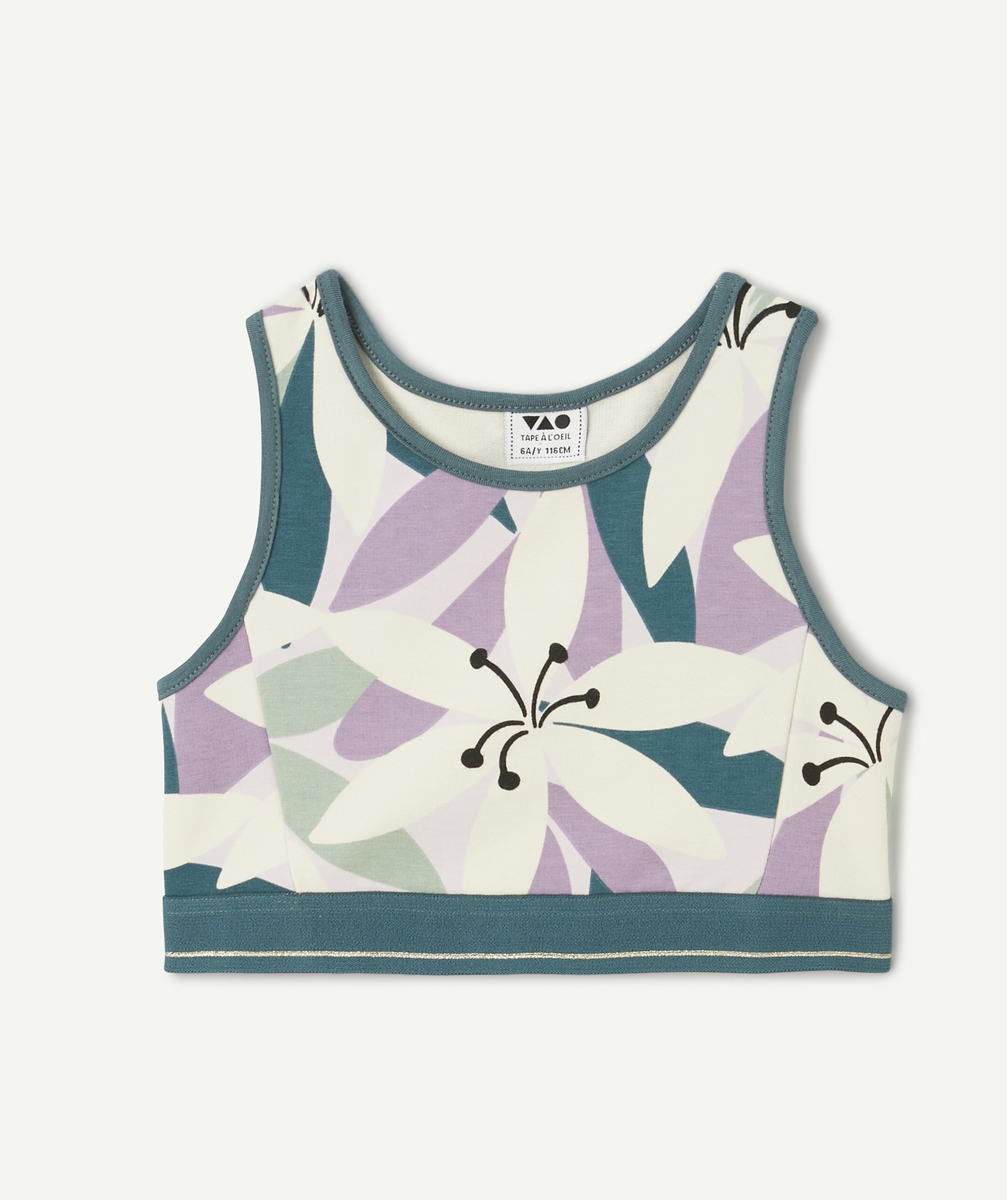 Brassière fille en viscose responsable imprimée fleurie - 4 A
