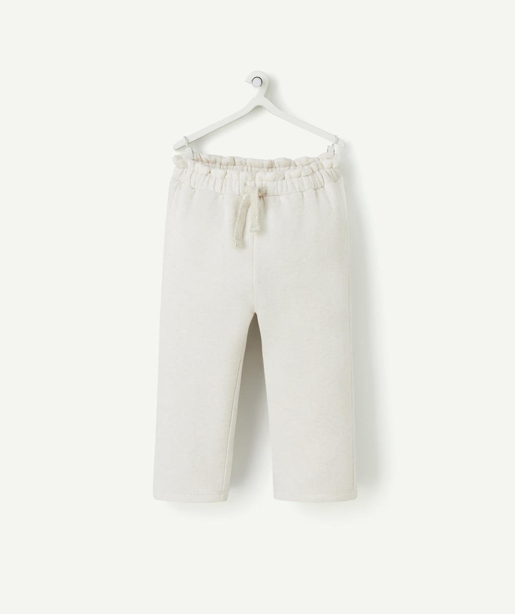 Pantalon de jogging bébé fille ecru en fibres recyclées - 24 M