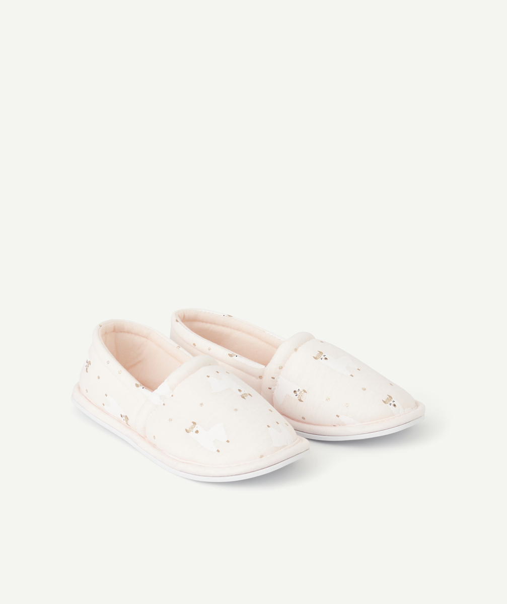 Chaussons fille rose pâle imprimé lamas - 26-27