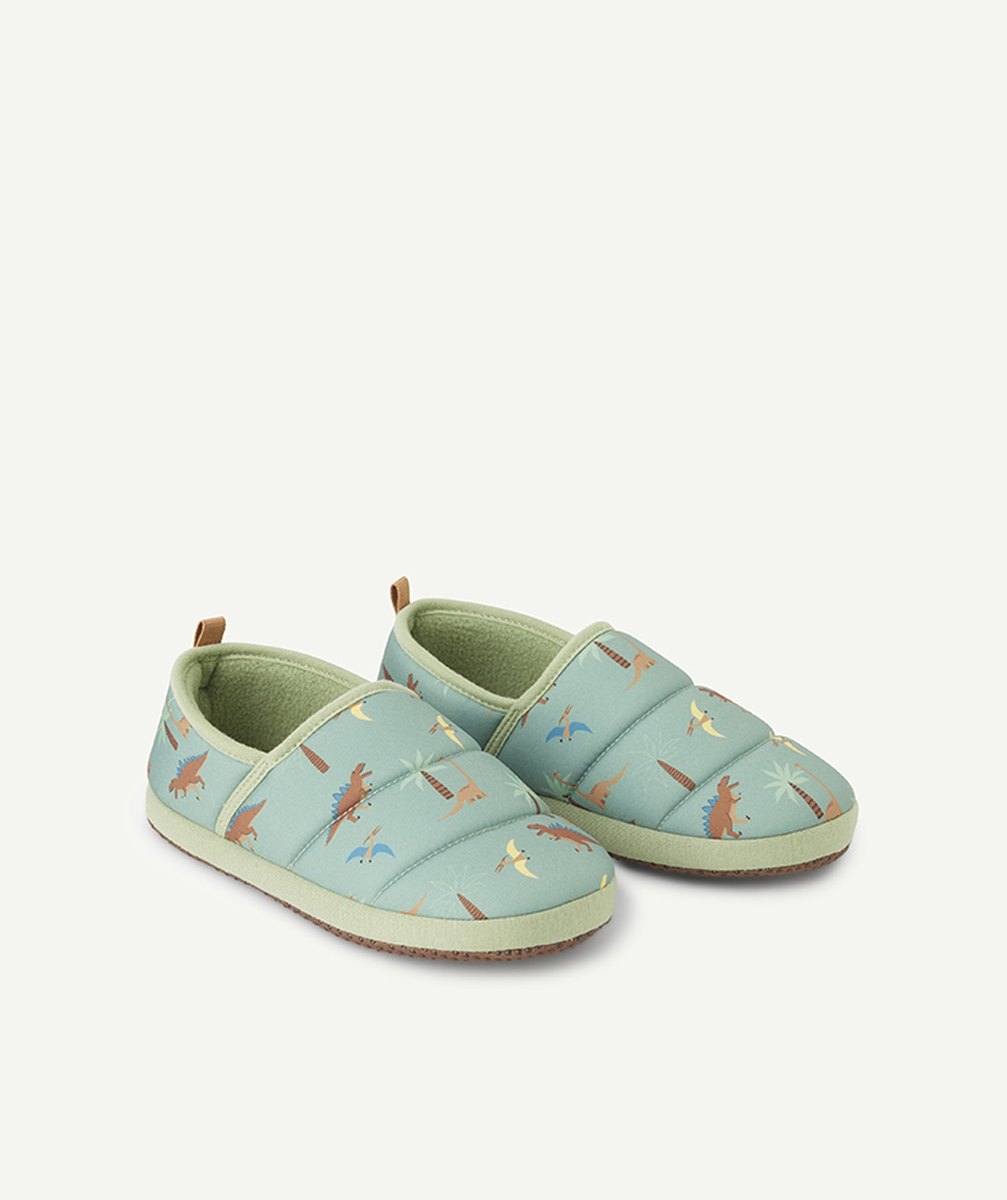 Chaussons garçon vert imprimé dinosaures - 32-33