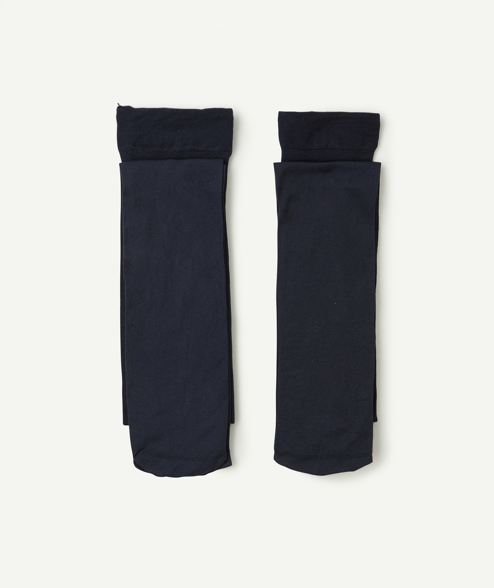 Lot de 2 paires de collants en voile bleu marine - 27-30