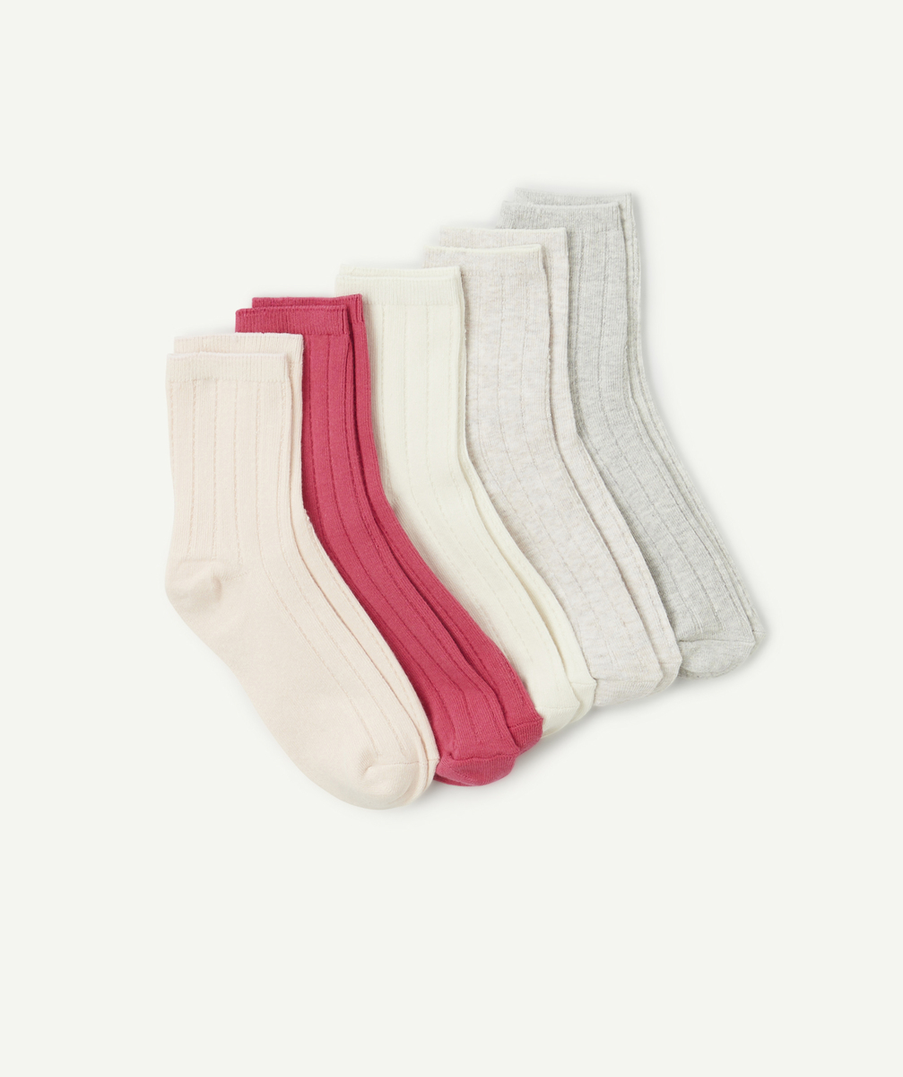 Lot de 5 chaussettes fille en coton bio - 35-37