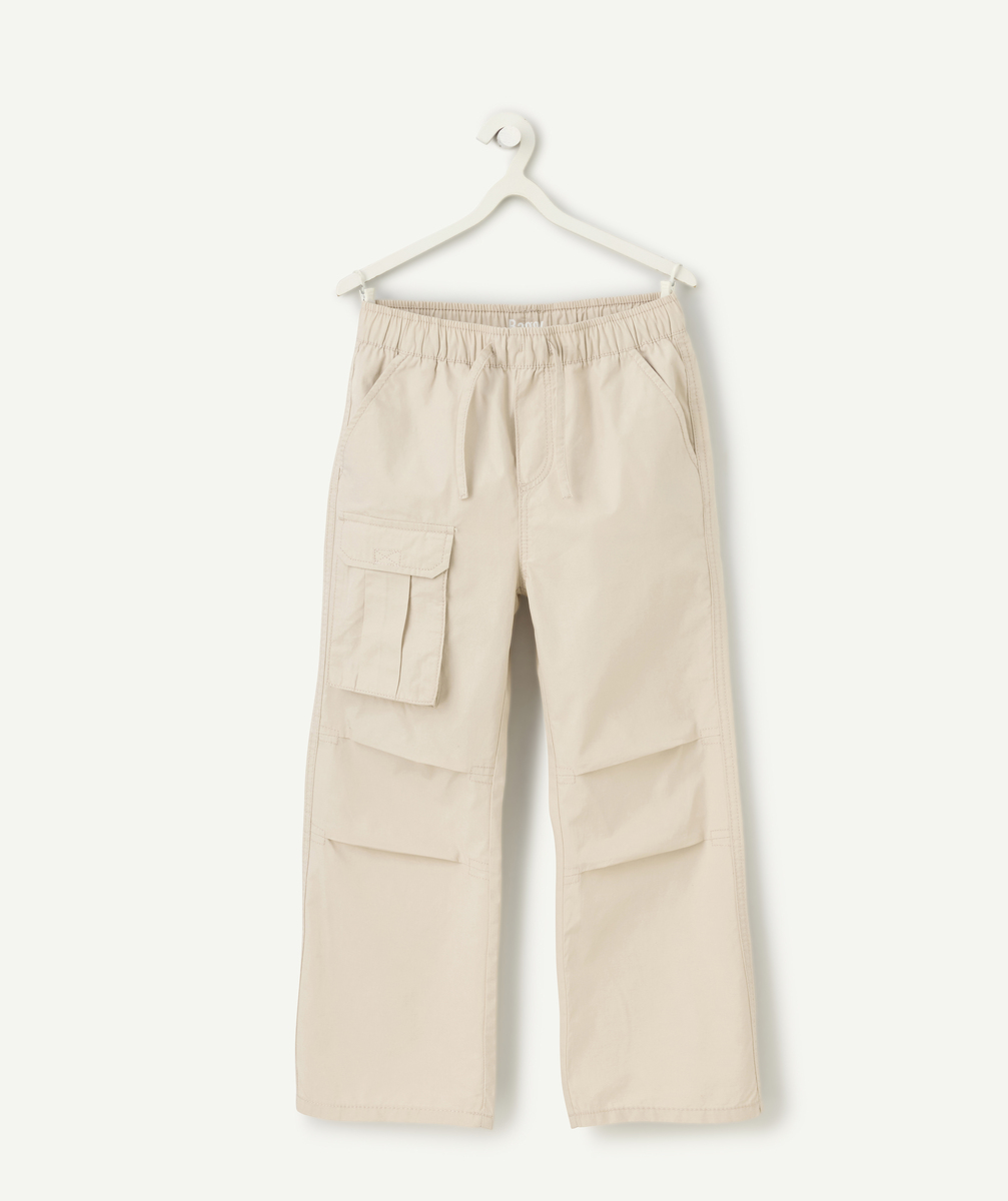Pantalon baggy garçon beige avec poches - 4 A