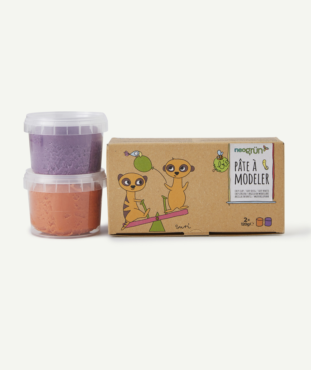 Pâte à modeler orange et violette enfant - TU