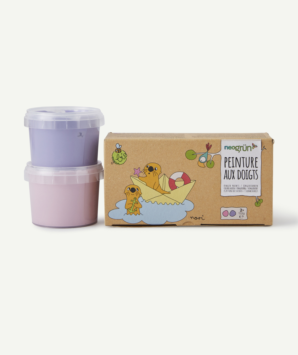 Peinture aux doigts rose et violette enfant - TU