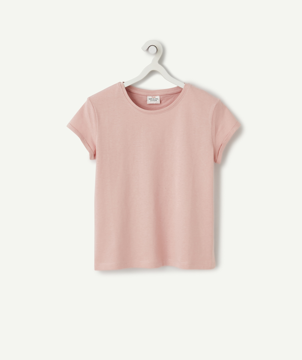 T-shirt manches courtes fille en coton biologique rose - 6 A