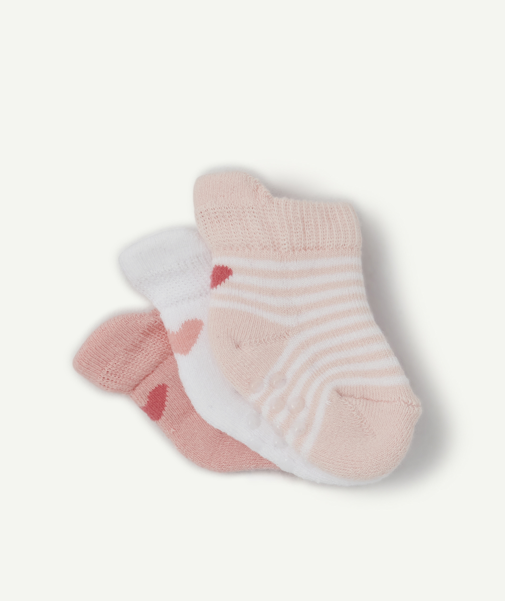Le lot de 3 paires de chaussettes roses anti-dérapantes - TU