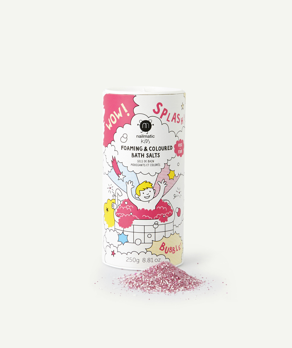 – les sels de bain moussants et colorés rose - TU