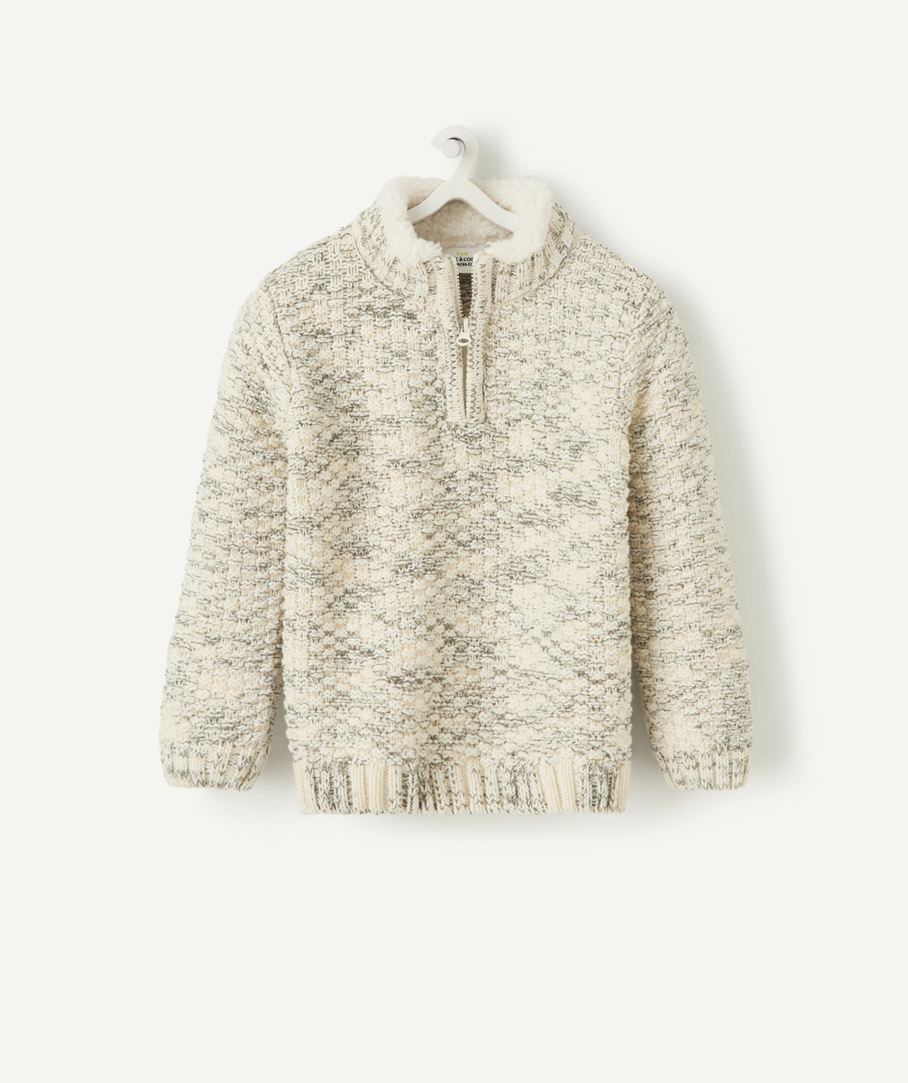 Pull en maille ajourée avec zip bébé garçon - 3 M