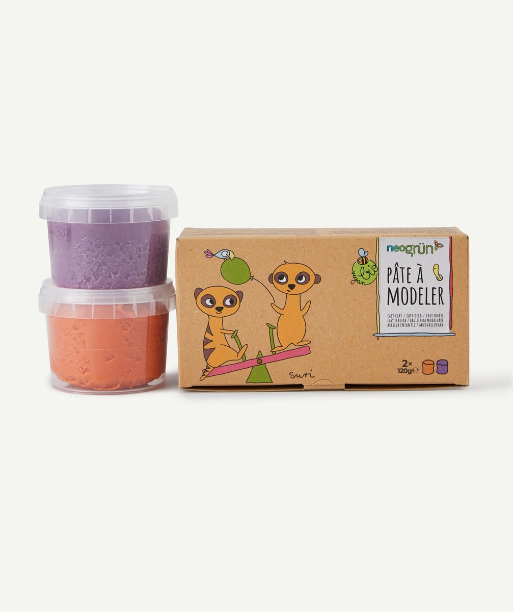Pâte à modeler orange et violette enfant - TU