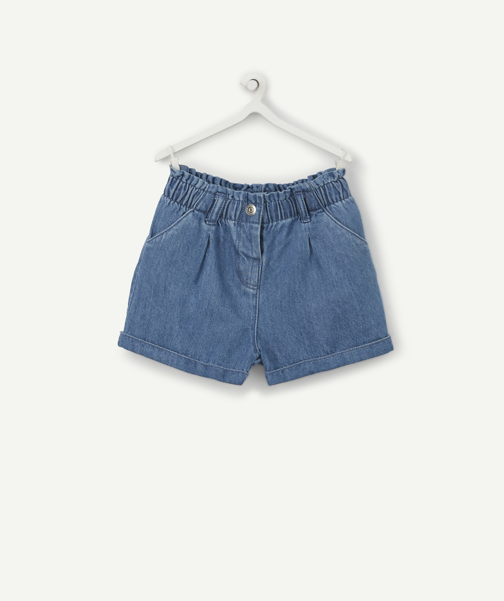 Short bébé fille en denim bleu less water - 9 M