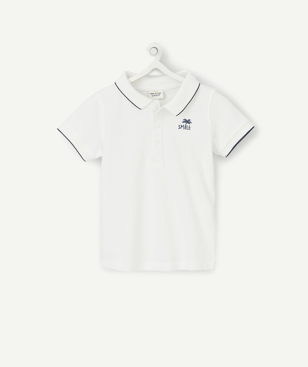 Le polo blanc en coton piqué avec animation sur le coeur - 6 M