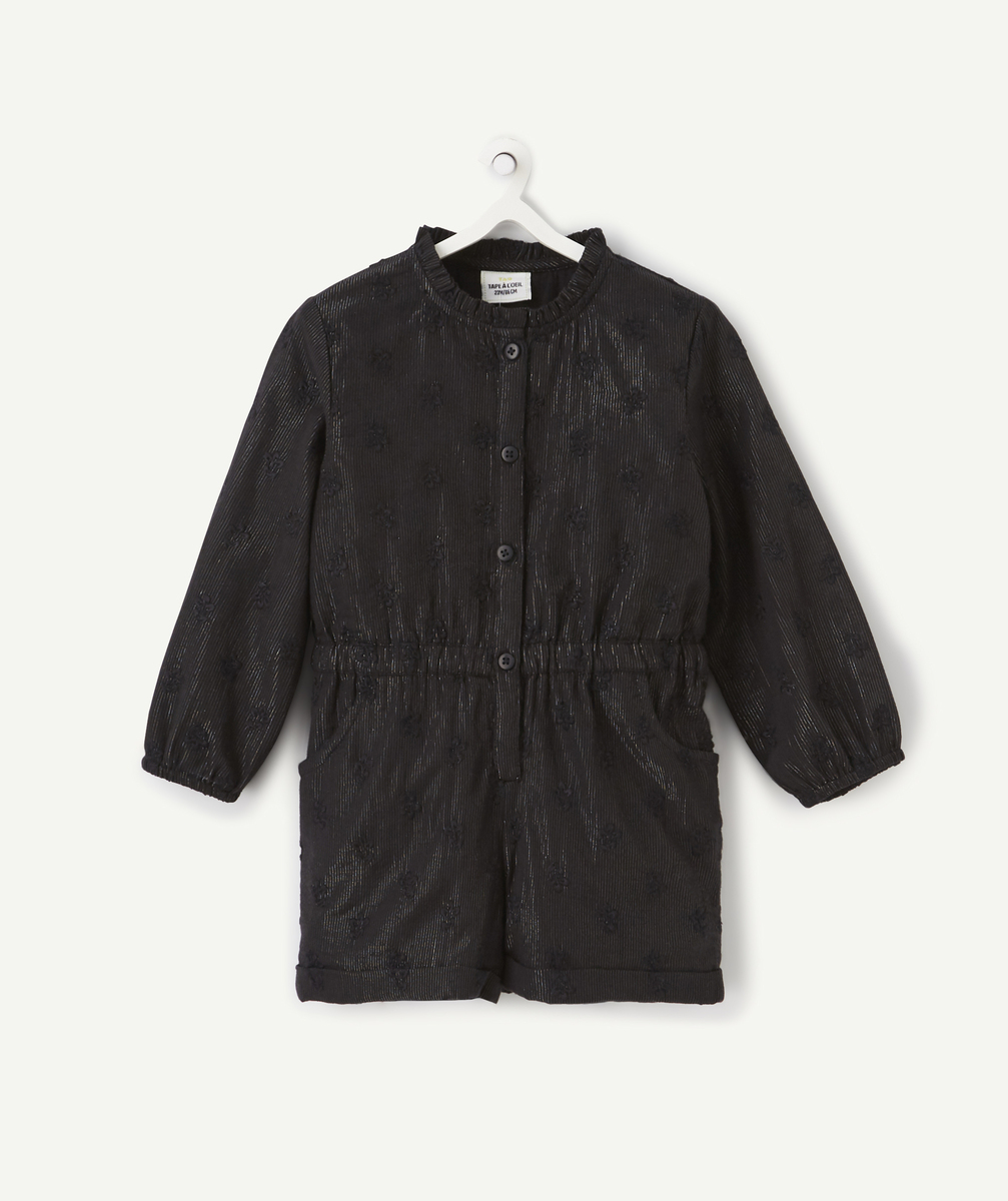 Combishort noir et pailletée avec broderie bébé fille - 9 M