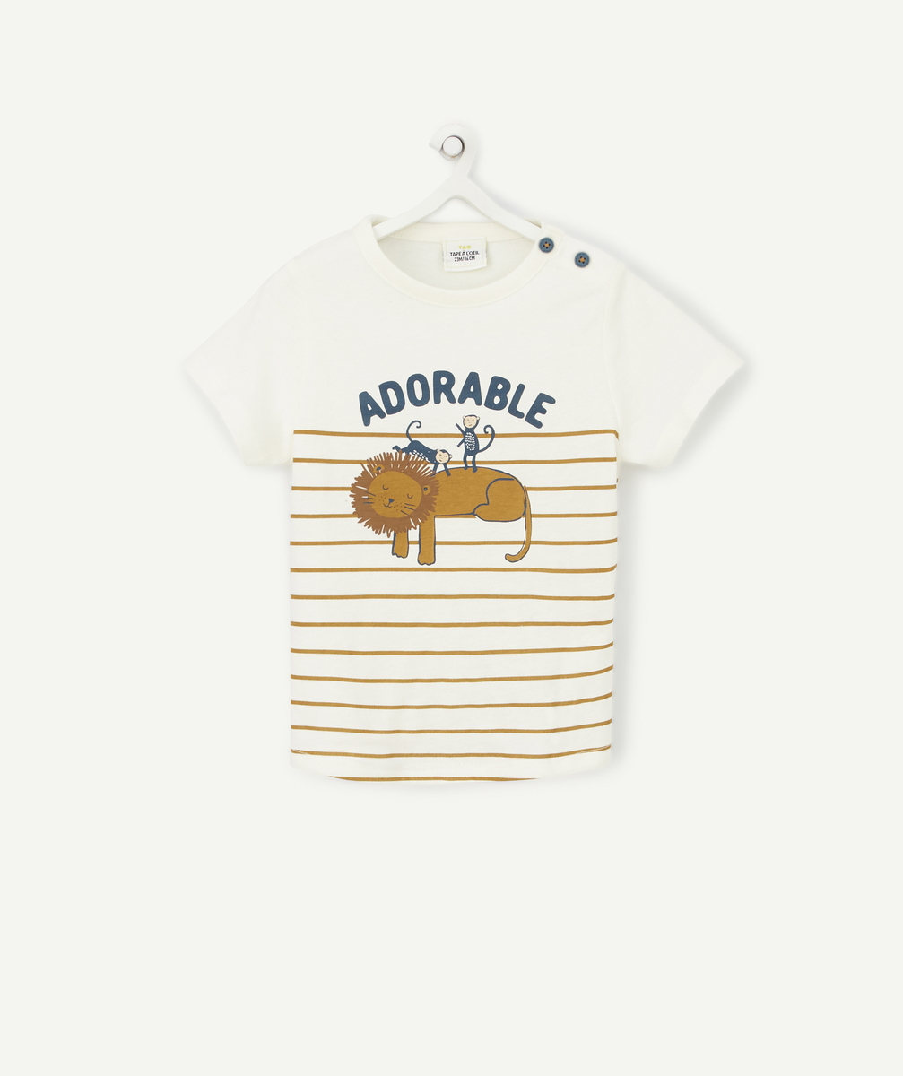 T-shirt bébé garçon en fibres recyclées avec lion et message adorable - 6 M