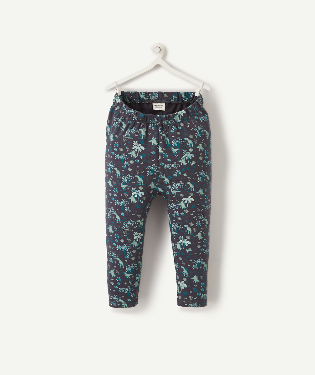 Le legging bleu en coton biologique avec imprimé dinosaures - 12 M