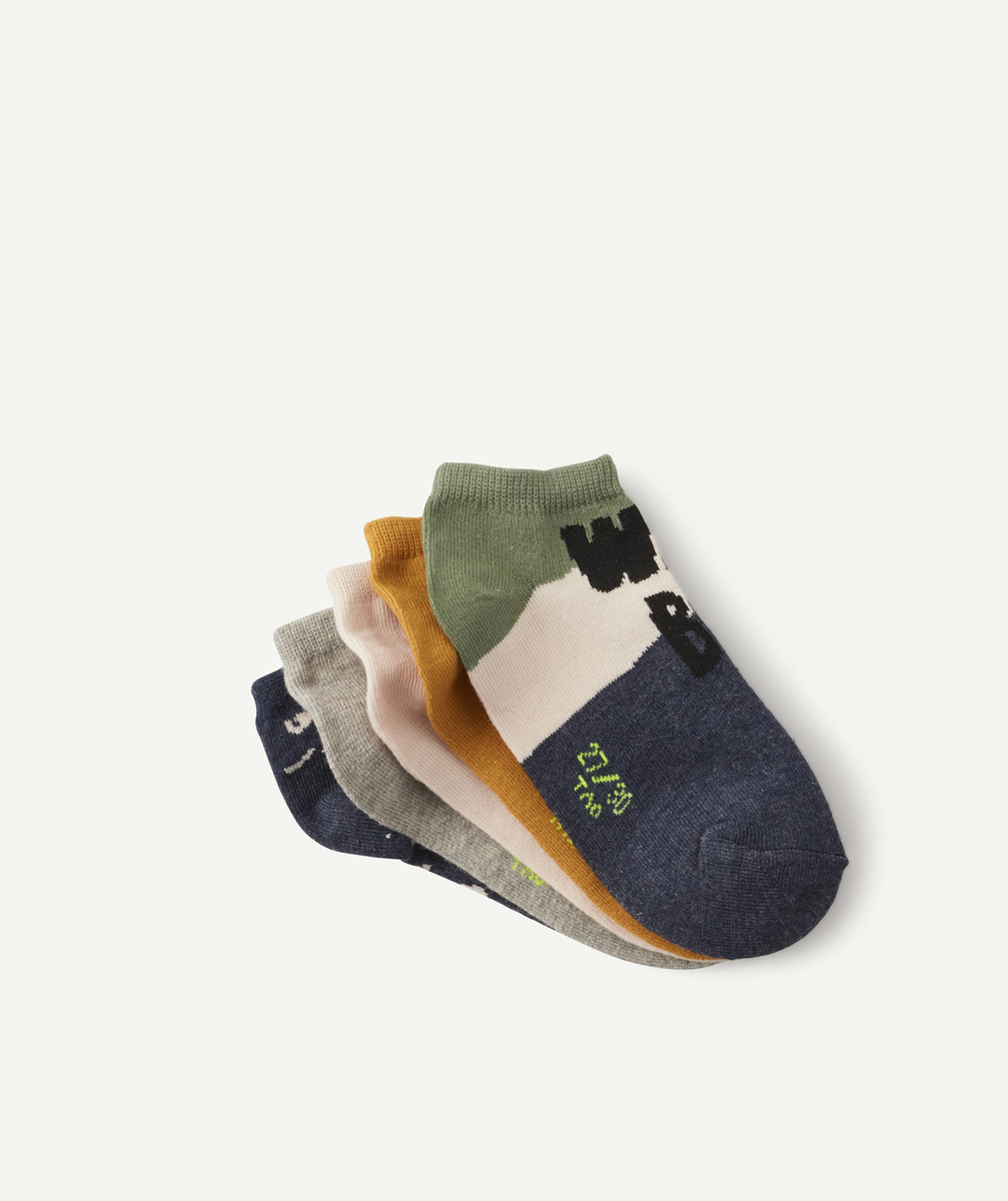 Le lot de 5 paires de chaussettes colorées avec messages - 27-30