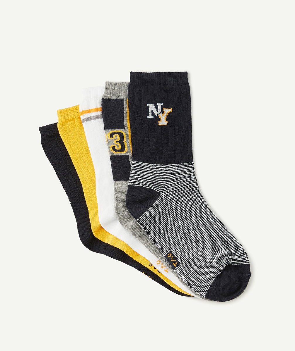 Le lot de 5 paires de chaussettes unies et imprimées - 27-30