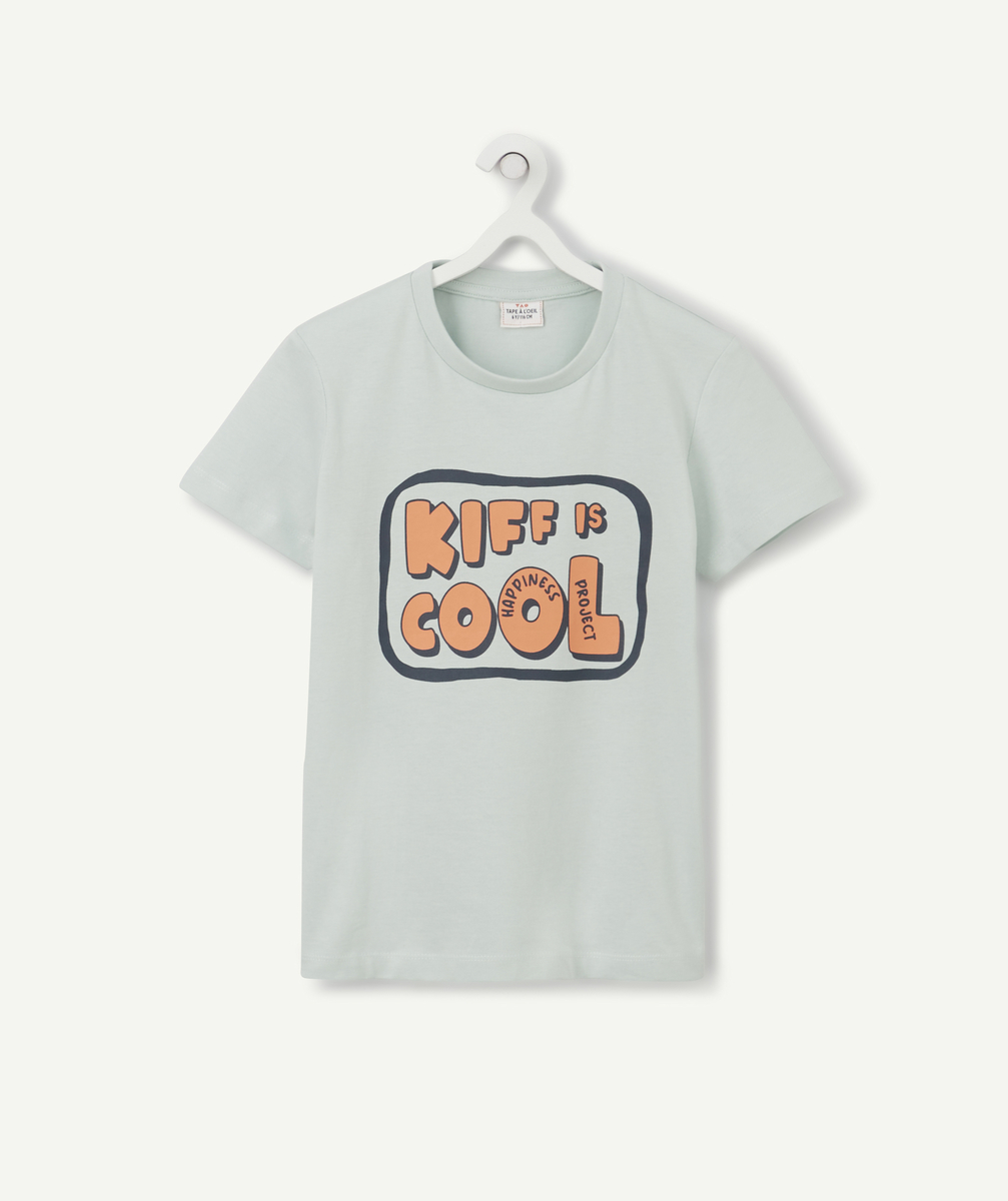 T-shirt garçon en coton bio bleu clair avec message du kiff - 2 A