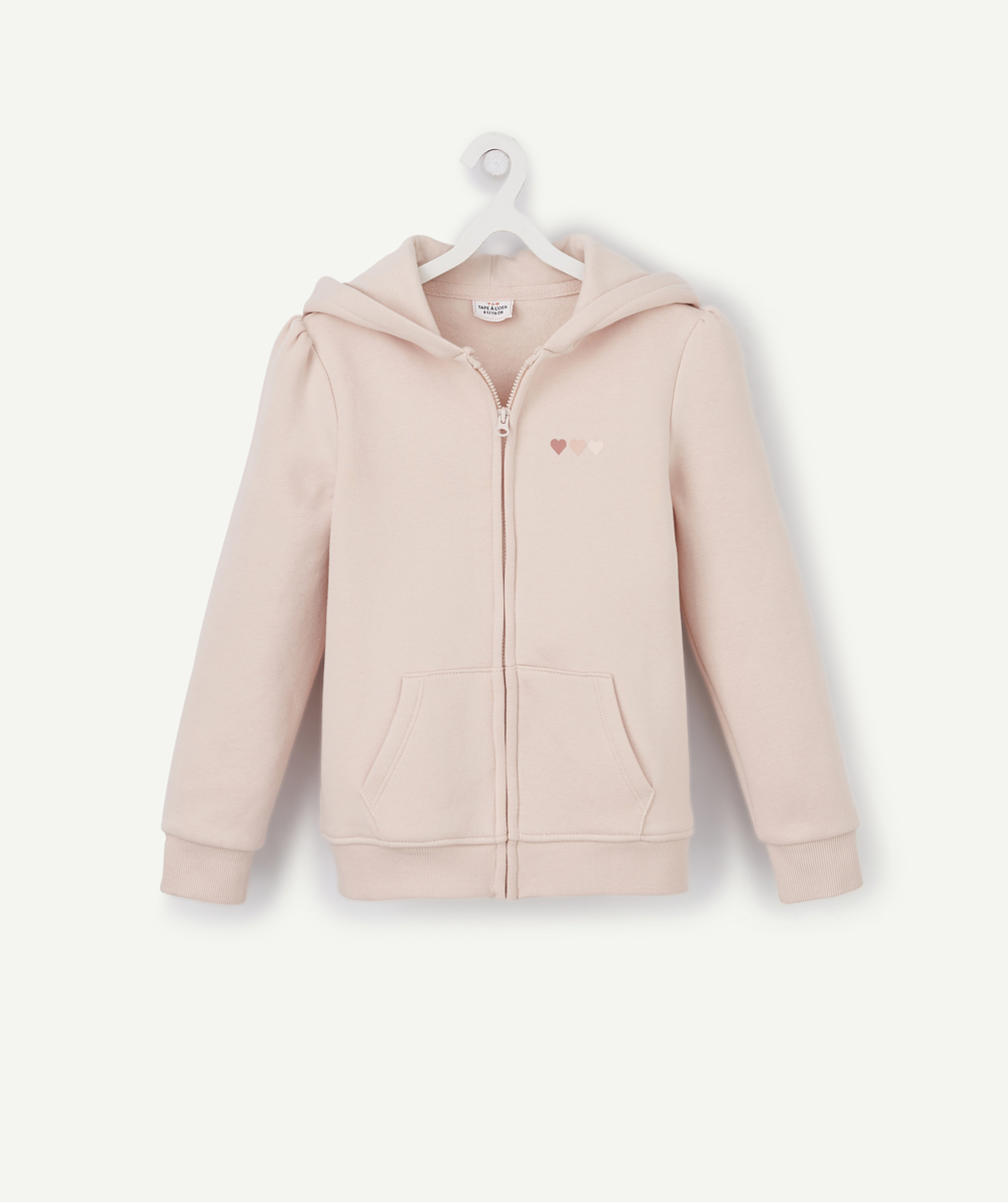 Le gilet rose zippé avec capuche et coeurs - 14 A