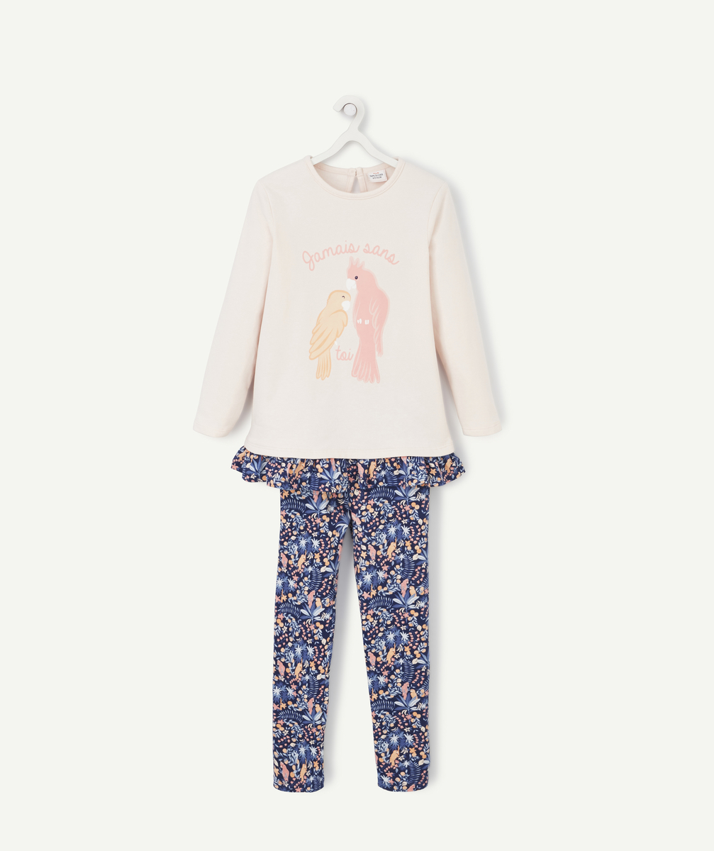 Le pyjama rose et bleu fleuri en coton biologique - 2 A