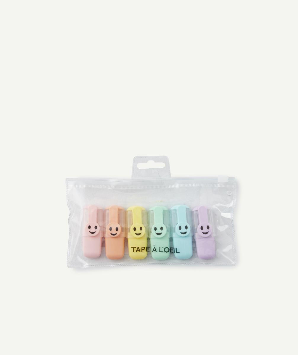 Le lot de 6 feutres surligneurs smiley - TU