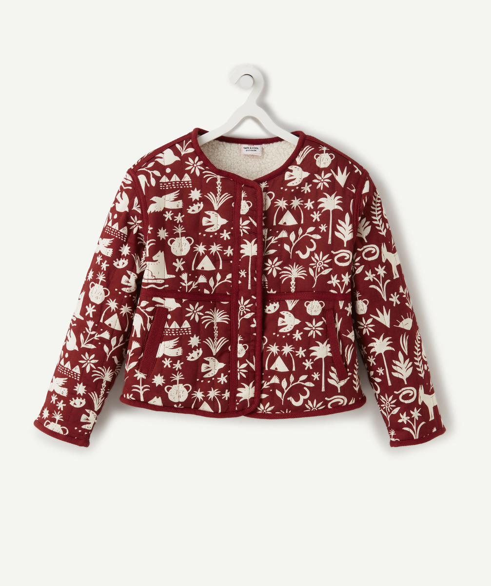 Veste matelassée fille en fibres recyclées imprimé égyptien - 12 A