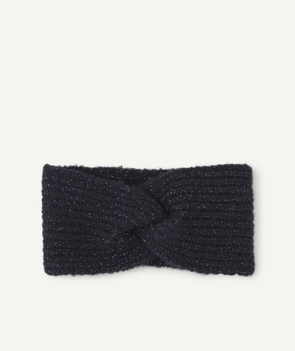 Bandeau en tricot bleu marine et brillant fille - 8-14 A
