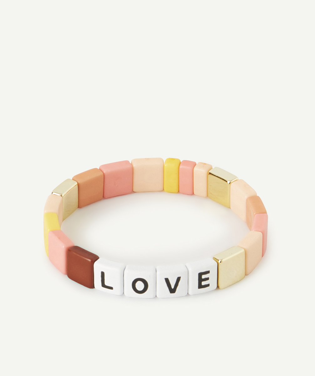 Le bracelet en perles plates colorées et message - TU