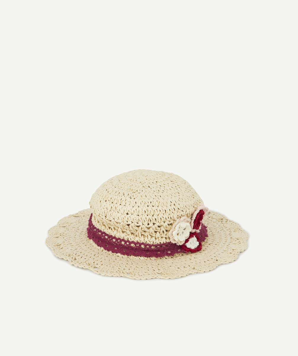 le chapeau de paille avec bande et fleurs brodées - 43