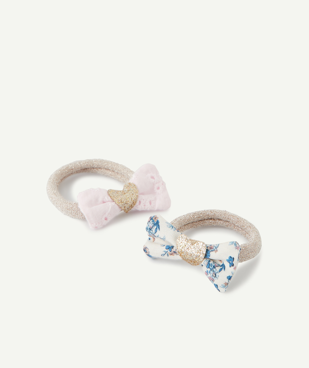 Le lot de 2 élastiques pailletés avec noeud fleuri et rose - TU