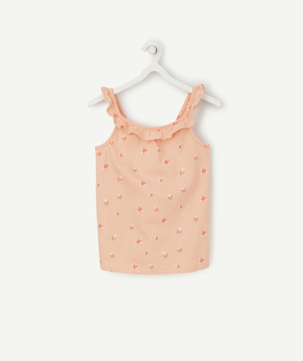 Le débardeur imprimé rose fleuri avec volants en coton reyclé - 14 A