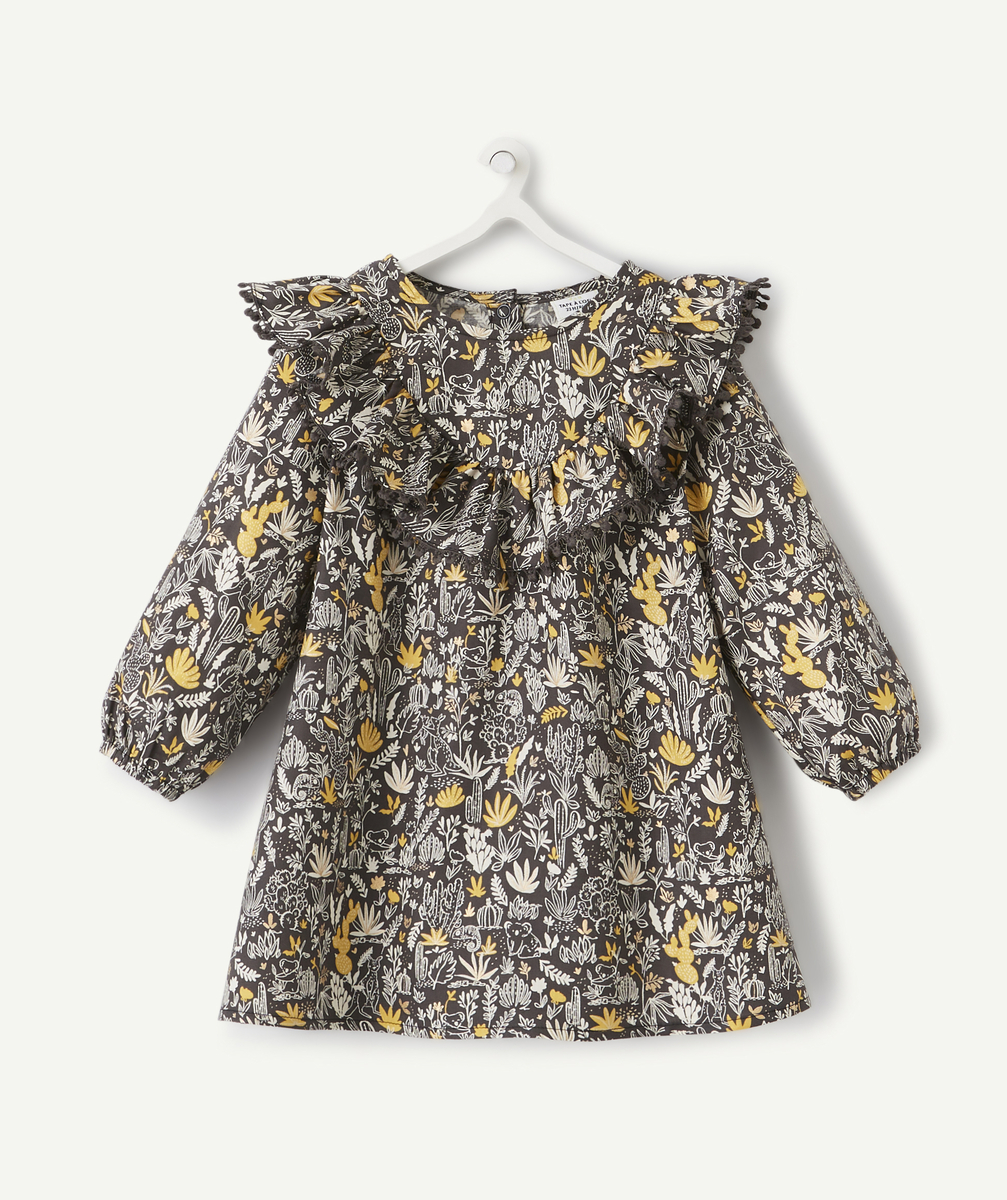 La robe grise avec imprimé jaune et blanc - 3 M