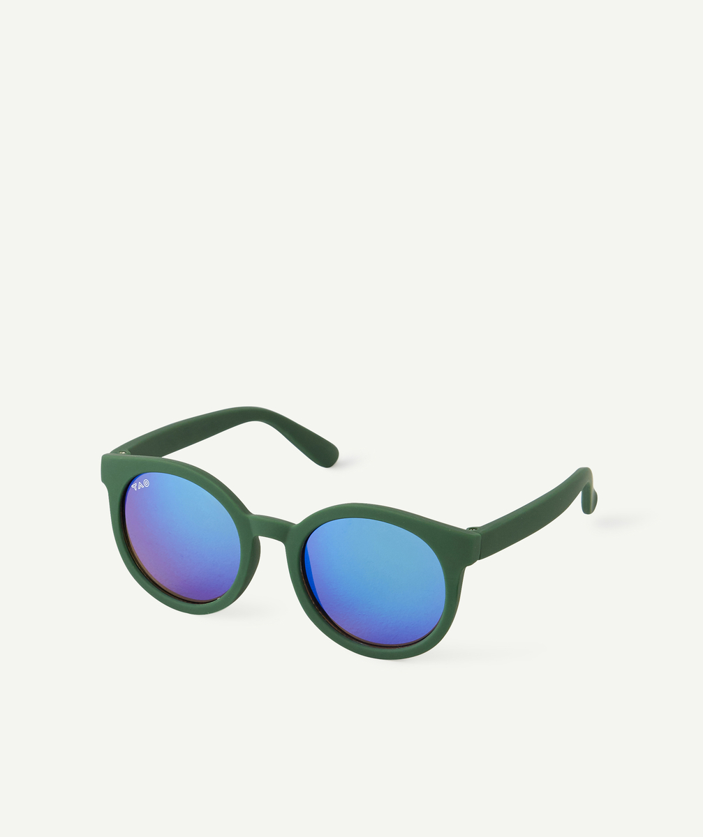 Les lunettes de soleil rondes et vertes en plastique recyclé - TU