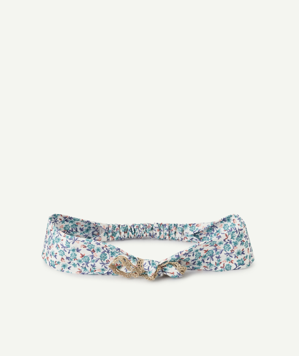 Le bandeau fleuri vert avec noeud couleur dorée - 23-36 M