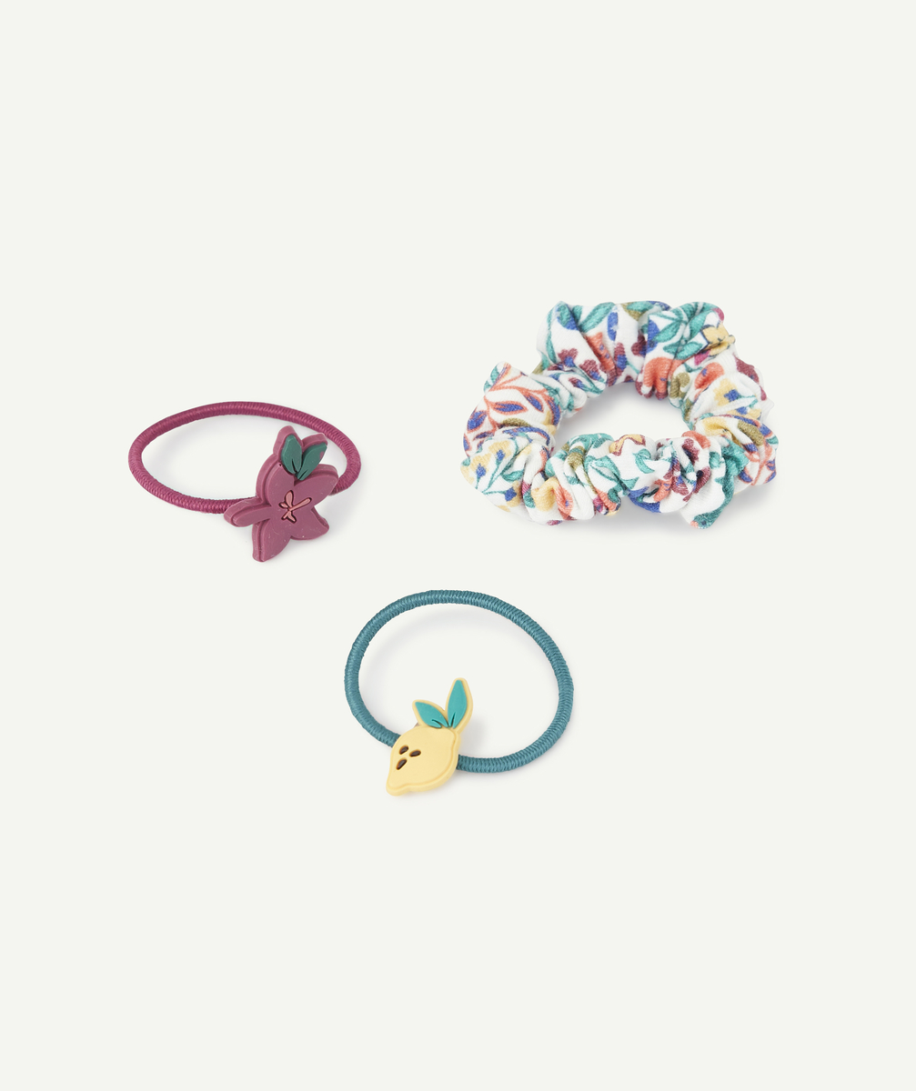 Le lot de 3 élastiques unis et fleuri - TU